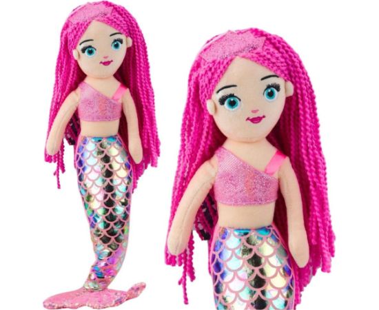 Leantoys Pluszowa Syrenka Przytulanka Holograficzny Ogon Różowa 48cm LEAN Toys