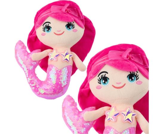 Leantoys Pluszowa Syrenka Przytulanka Ogon W Cekiny Jasnoróżowa 28cm LEAN Toys