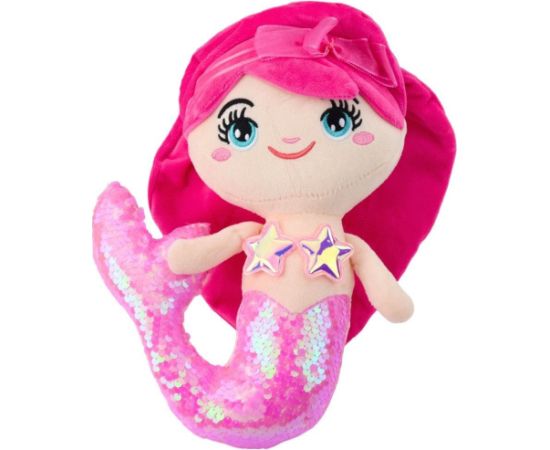 Leantoys Pluszowa Syrenka Przytulanka Ogon W Cekiny Jasnoróżowa 28cm LEAN Toys