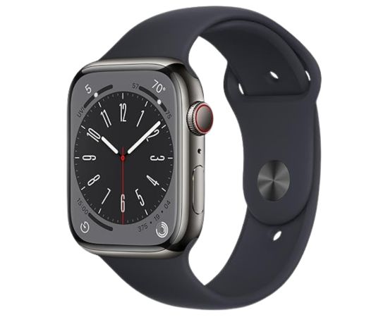 Apple Watch Series 8 41mm GPS + Cellular Stainless Steel - Graphite (Atjaunināts, stāvoklis kā jauns)