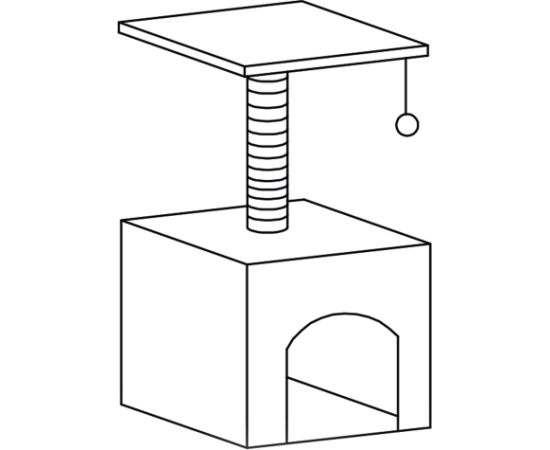 Kaķu koks ar māju Springos PA1032 62 cm