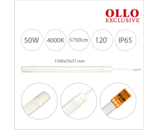 Visional OLLO Светодиодный Линейный Светильник 120см 36Вт 4000K 4150лм IP65 CRI>80