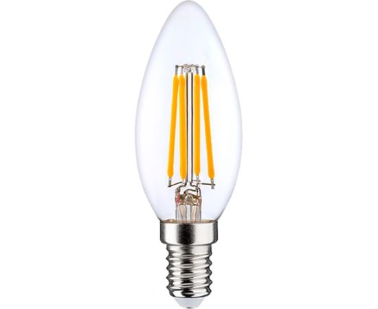 Visional C35 LED Filament Bulb E14 6.5W 3000K 950lm Dimmable Clear Glass 220–240V RA>80