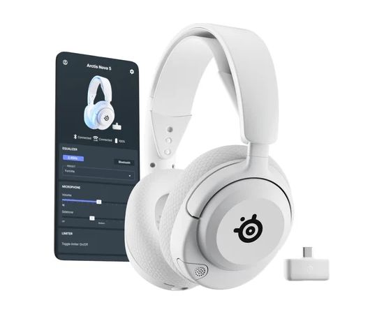 Steelseries Arctis Nova 5P Wireless Bezvadu austiņas ar mikrofonu baltas