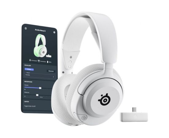 Steelseries Arctis Nova 5X Wireless, baltas - Bezvadu austiņas ar mikrofonu