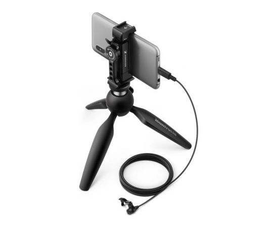 Sennheiser XS LAV USB-C Mobile Kit - lavalier microphone with USB-C connector, with tripod and Manfrotto smartphone holder