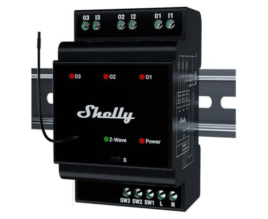 Shelly Qubino Wave Pro 3 Z-Wave 3 channel DIN rail relay