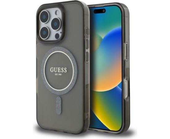 Guess   Guess GUHMP16XHFGEREK iPhone 16 Pro Max   6.9" czarny/black hardcase IML Glitter Circle MagSafe