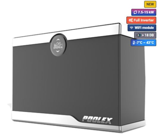 Poolex Silent Max 125 Full Inverter 50-70m3 7.45kW Peldbaseina siltumsūknis