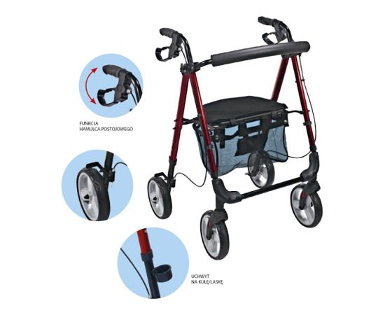Armedical Podpórka rehabilitacyjna 4-kołowa Prestig Ultra light srebrna AR-006