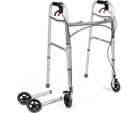 Four-wheeled wheelchair with brakes TIMAGO JMC-C 3223 Silver