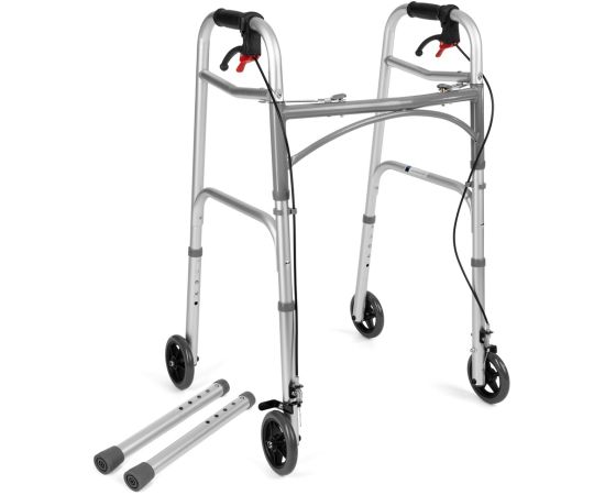Four-wheeled wheelchair with brakes TIMAGO JMC-C 3223 Silver