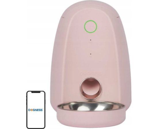 Inteligentny dozownik karmy z plastikową miską WIFI mini Dogness (różowy))