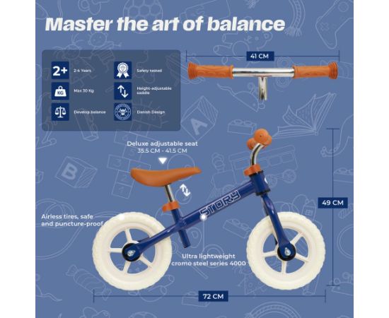 Balansa velosipēds Story Run Racer Blue Retro