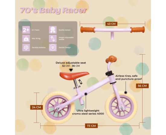 Story 70's Baby Racer līdzsvara velosipēds vintage-rozā