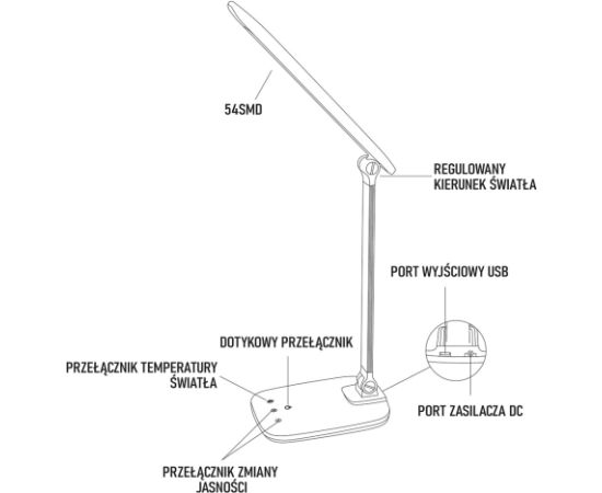 Montis Lampka biurkowa wielofunkcyjna LED MT042 table lamp White