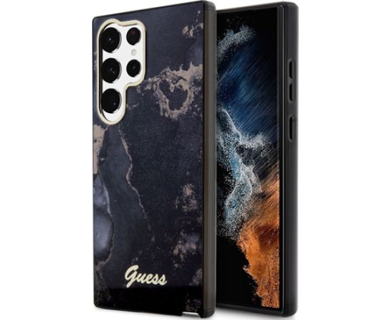 Guess GUHCS23LHTMRSK S23 Ultra S918 czarny|black hardcase Golden Marble Collection