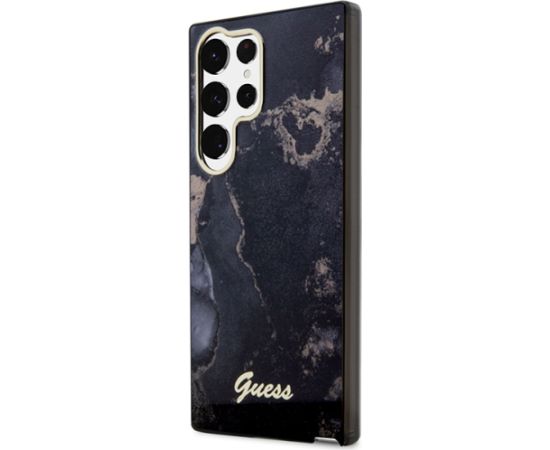 Guess GUHCS23LHTMRSK S23 Ultra S918 czarny|black hardcase Golden Marble Collection