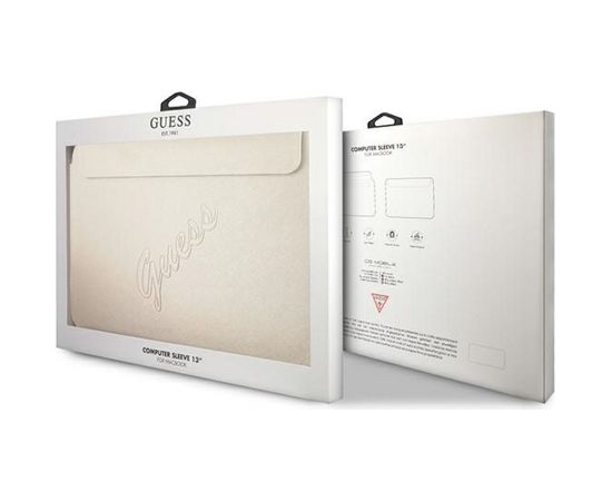 Оригинальный GUESS Laptop Sleeve Saffiano Script GUCS13PUSASLG 13 дюймов золото