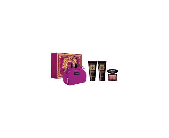 Versace Crystal Noir Gift set EDT 90 ml, shower gel 100 ml, body lotion 100 ml and cosmetic bag 90ml