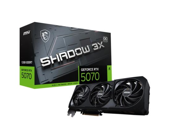 Graphics Card MSI NVIDIA GeForce RTX 5070 12 GB GDDR7 192 bit PCIE 5.0 16x Triple slot Fansink RTX507012GSHADOW3XOC
