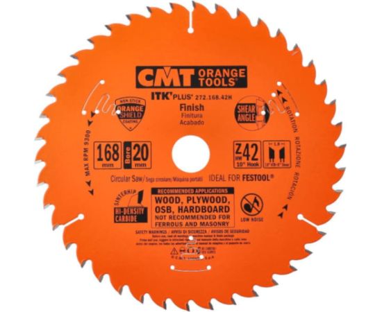 Griešanas disks kokam CMT ITK-Plus® 271; 168x1,7x20; Z36; 10°