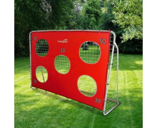 Leantoys Bramka Treningowa Piłkarska Z Matą Celowniczą Czerwona 213x152x75cm