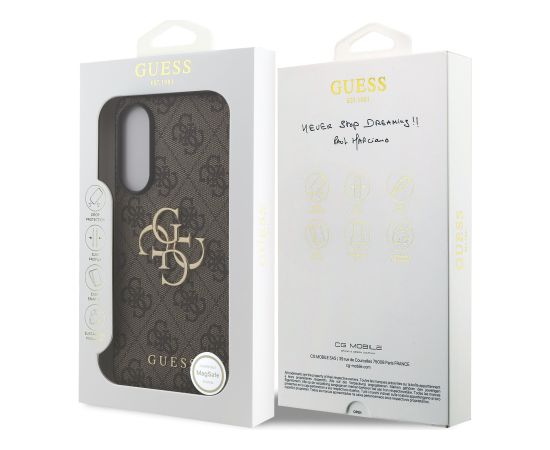 Guess PU 4G Metal Logo Case Aizsargapvalks priekš Samsung Galaxy S25 Edge