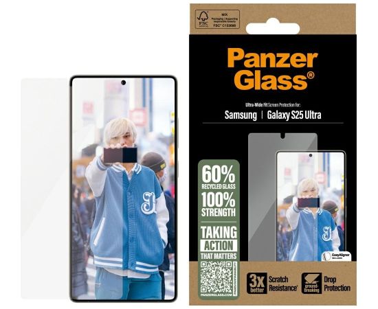 PanzerGlass Ultra-Wide Fit Tempered Glass Защитное стекло для Samsung Galaxy S25 Ultra