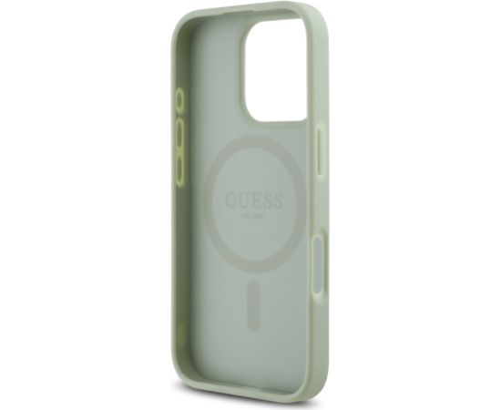 Guess PU grained Classic Logo MagSafe maciņš priekš iPhone 16 Pro Green
