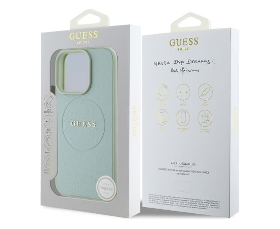 Guess PU grained Classic Logo MagSafe maciņš priekš iPhone 16 Pro Green