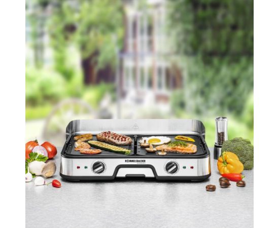 Rommelsbacher electric grill BBQ 2025 (black/stainless steel, 2,000 watts)