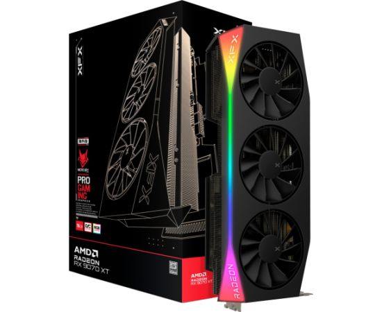 XFX Radeon RX 9070 XT OC Mercury RGB (black, RDNA4, GDDR6, 3x DisplayPort, 1x HDMI 2.1)