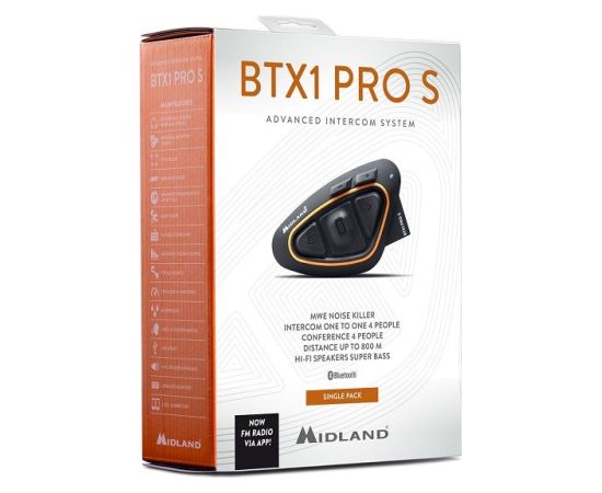 Motorbike Intercom Midland BTX1 PRO S-SINGLE