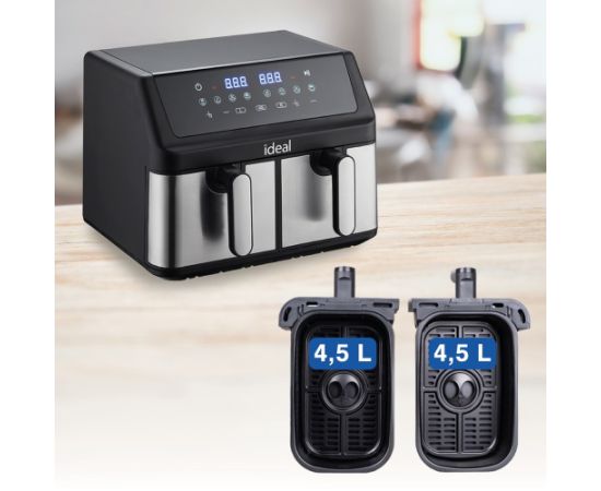Eldom IDEAL Fat-free fryer, double horizontal 9L, 8 functions - including food drying