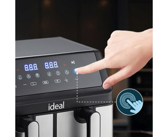 Eldom IDEAL Fat-free fryer, double horizontal 9L, 8 functions - including food drying