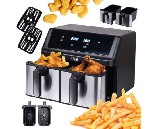 Eldom IDEAL Fat-free fryer, double horizontal 9L, 8 functions - including food drying