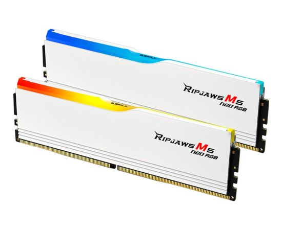 G.Skill DDR5 - 32GB - 6000 - CL - 36 (2x 16 GB) dual kit, memory (white, F5-6000J2836G16GX2-RM5NRW, Ripjaws M5 Neo RGB, AMD EXPO)