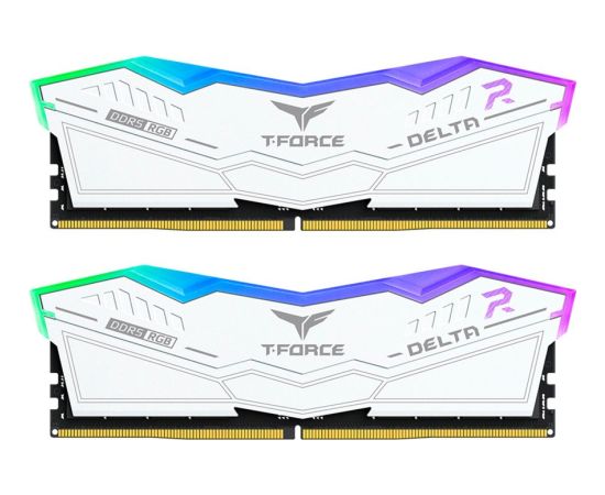 Team Group DDR5 - 16GB - 6400 - CL - 32 RGB white, dual kit TEM, memory (white, FF4D532G6400HC32ADC01, Delta RGB, INTEL XMP)