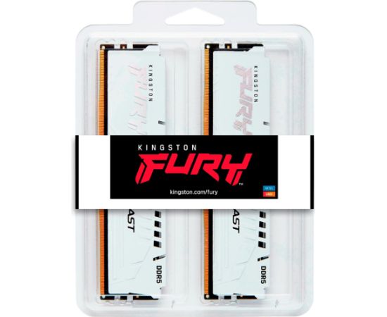 Kingston FURY DDR5 - 64GB - 6400 - CL - 32 (2x 32 GB) dual kit, memory (white, KF564C32BWEK2-64, FURY Beast, INTEL XMP, AMD EXPO)