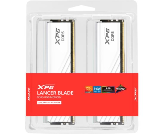 ADATA DDR5 - 32GB - 6000 - CL - 30 (2x 16 GB) dual kit, memory (white, AX5U6000C4816G-DTLABRWH, XPG Lancer Blade RGB, INTEL XMP, AMD EXPO)