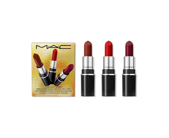 MAC Everyday Luxury Mini Lustreglass Red Lipstick Trio - Sada na rty