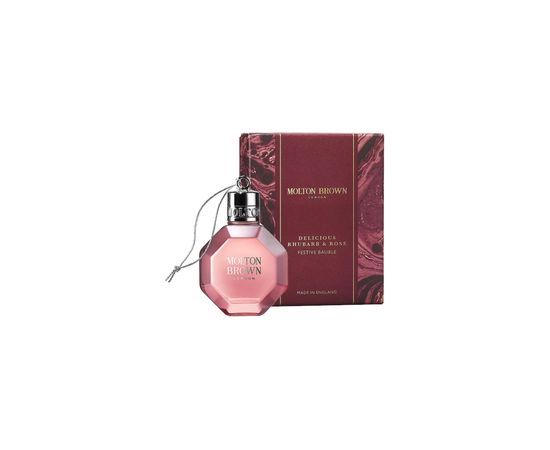 Molton Brown Delicious Rhubarb & Rose Festive Bauble Bath & Shower Gel - Koupelový a sprchový gel 75ml