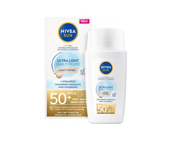 Nivea Sun Ultra Light Tinted Fluid SPF 50+ - Ultralehký tónovací pleťový fluid 40 ml Medium