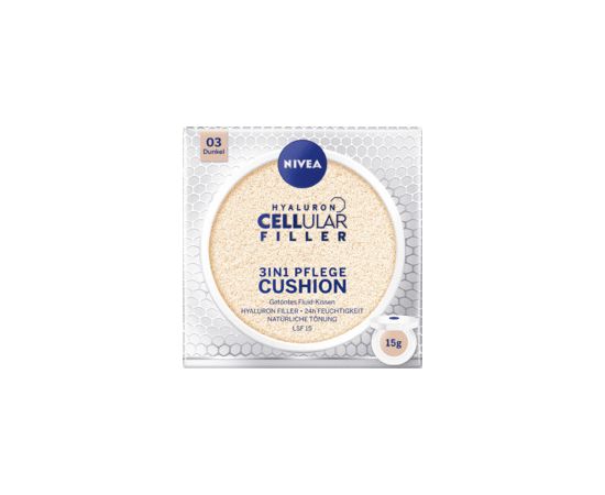 Nivea Hyaluron CELLular Filler 3in1 Care Cushion Makeup SPF15 - Slightly covering makeup in sponge 15 g 01 Light