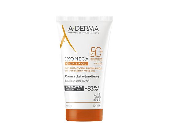 A-derma Exomega Control Emollient Solar Cream SPF 50+ - Emolienční ochranný krém 150ml