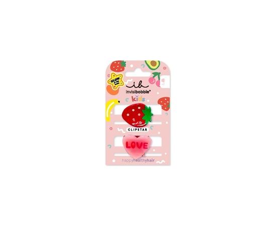 Invisibobble Clipstar Glow Frutti Strawberry - Skřipeček do vlasů 2 ks