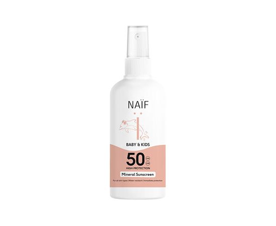 Naif Mineral Sunscreen SPF 50 - Dětský ochranný sprej na opalování 100ml