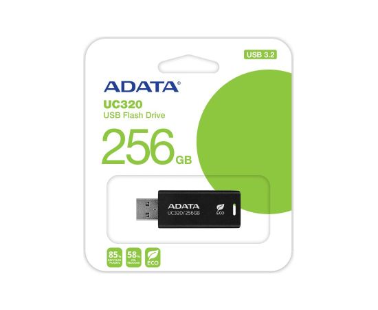 A-data MEMORY DRIVE FLASH USB3.2 256G/BLACK UC320-256G-RBK/BK ADATA