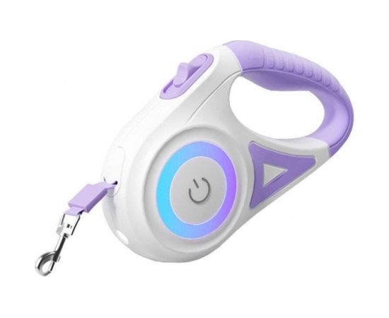 Smycz Automatyczna Dla Psa Z Latarką Led Rojeco 5m Fioletowa Z Blokadą Rgb 1765975375